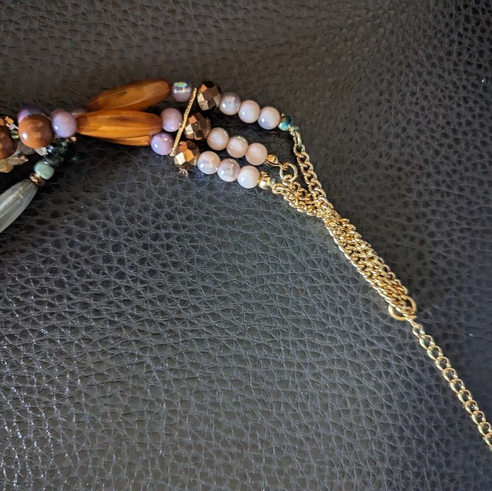 Chunky Beaded Layered Necklace - Picture 2 of 6